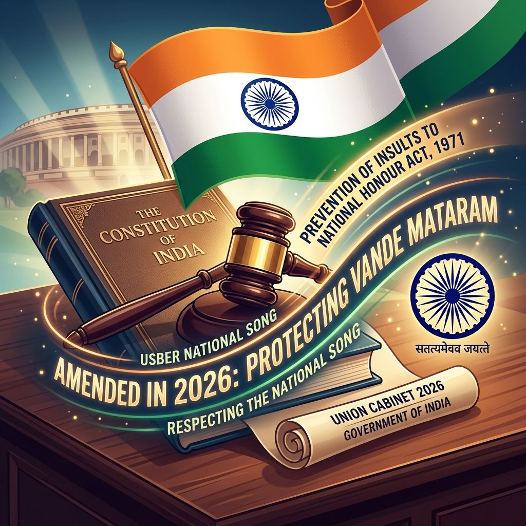 राष्ट्रीय सम्मान कानून 2026 के अंतर्गत वंदे मातरम् संशोधन अधिनियम 1971 MPPSC UPSC नोट्स