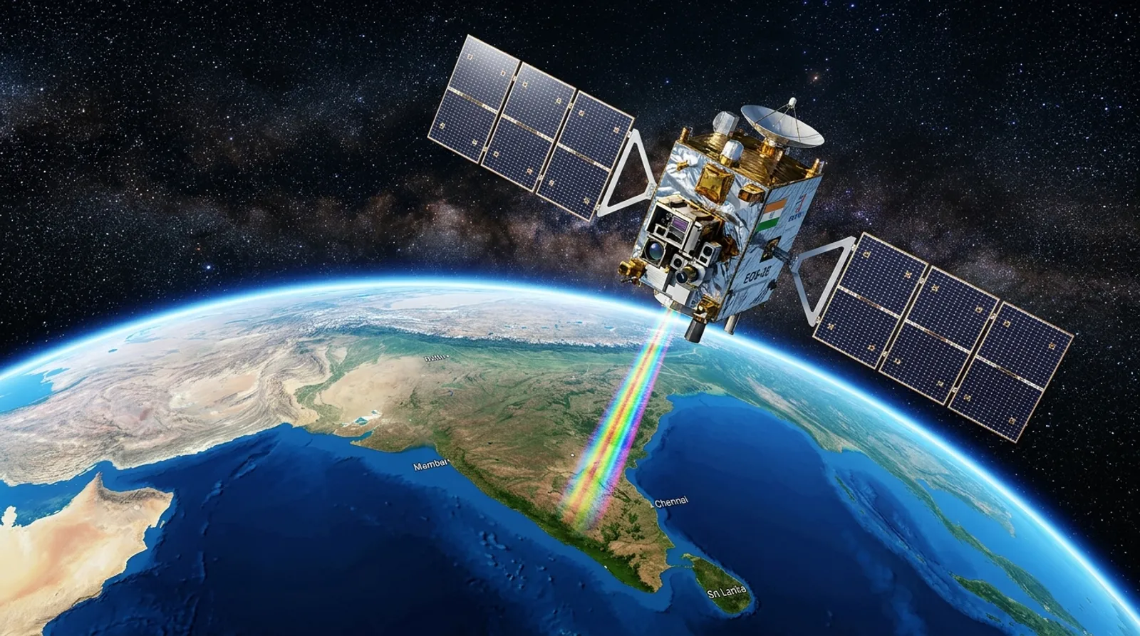 EOS-05 Earth Observation Satellite in 36000 km Geostationary Orbit