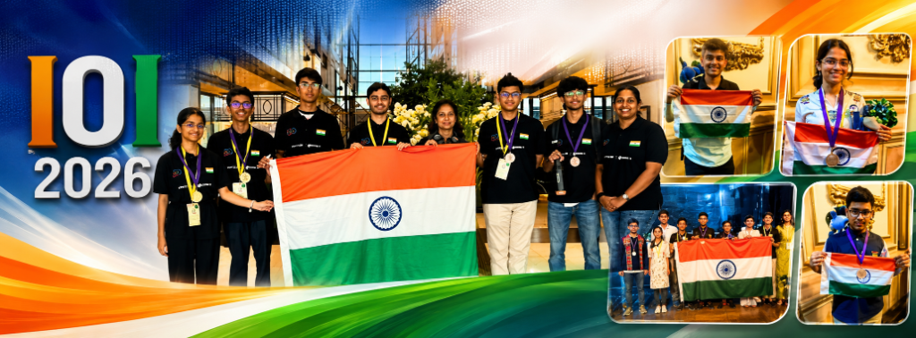 Official IOL 2026 International Linguistics Olympiad Team India Winners Banner with Indian Flag and Medals