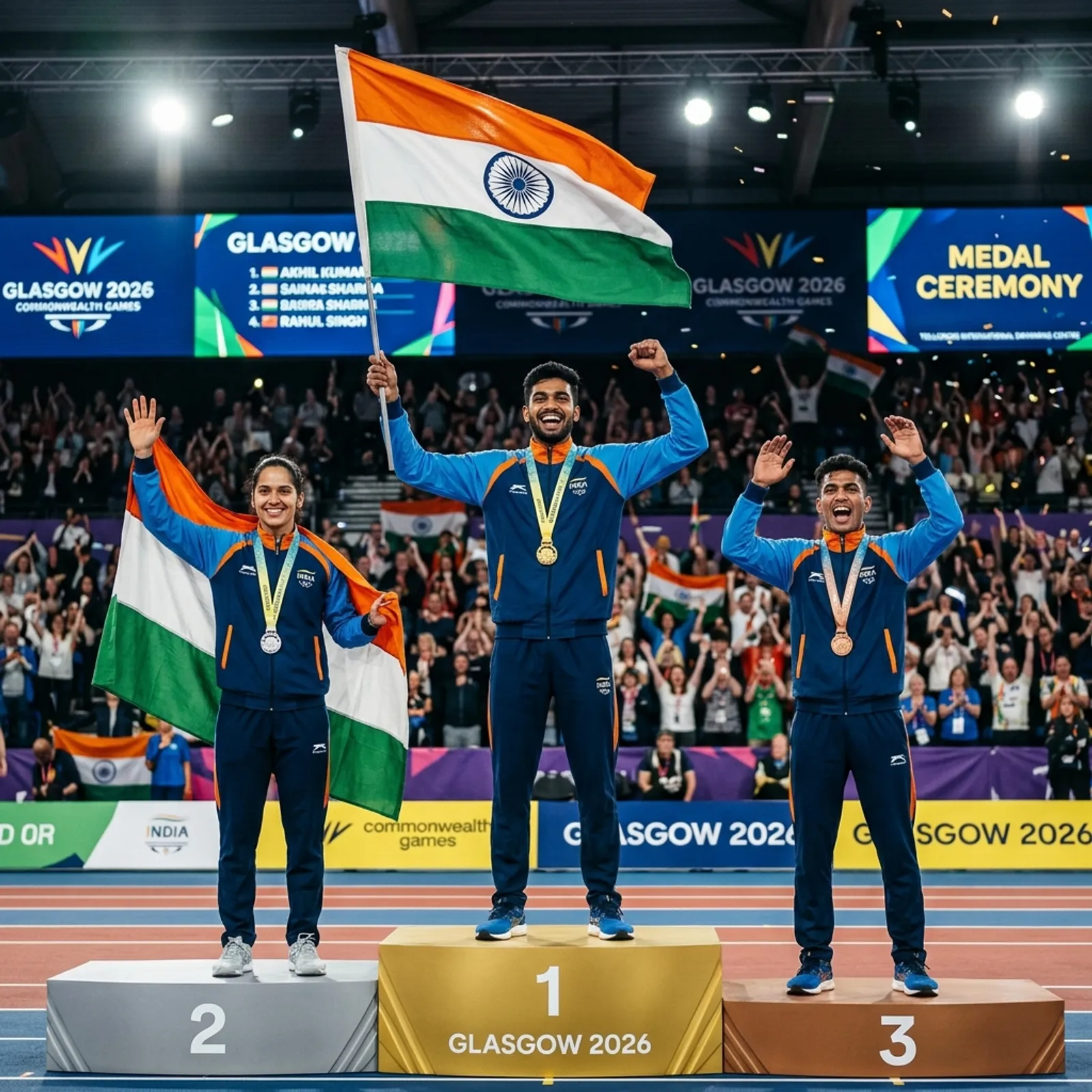 Glasgow 2026 Commonwealth Games Gold Silver Bronze Medals Official Logo Thumbnail MPPSC UPSC Notes