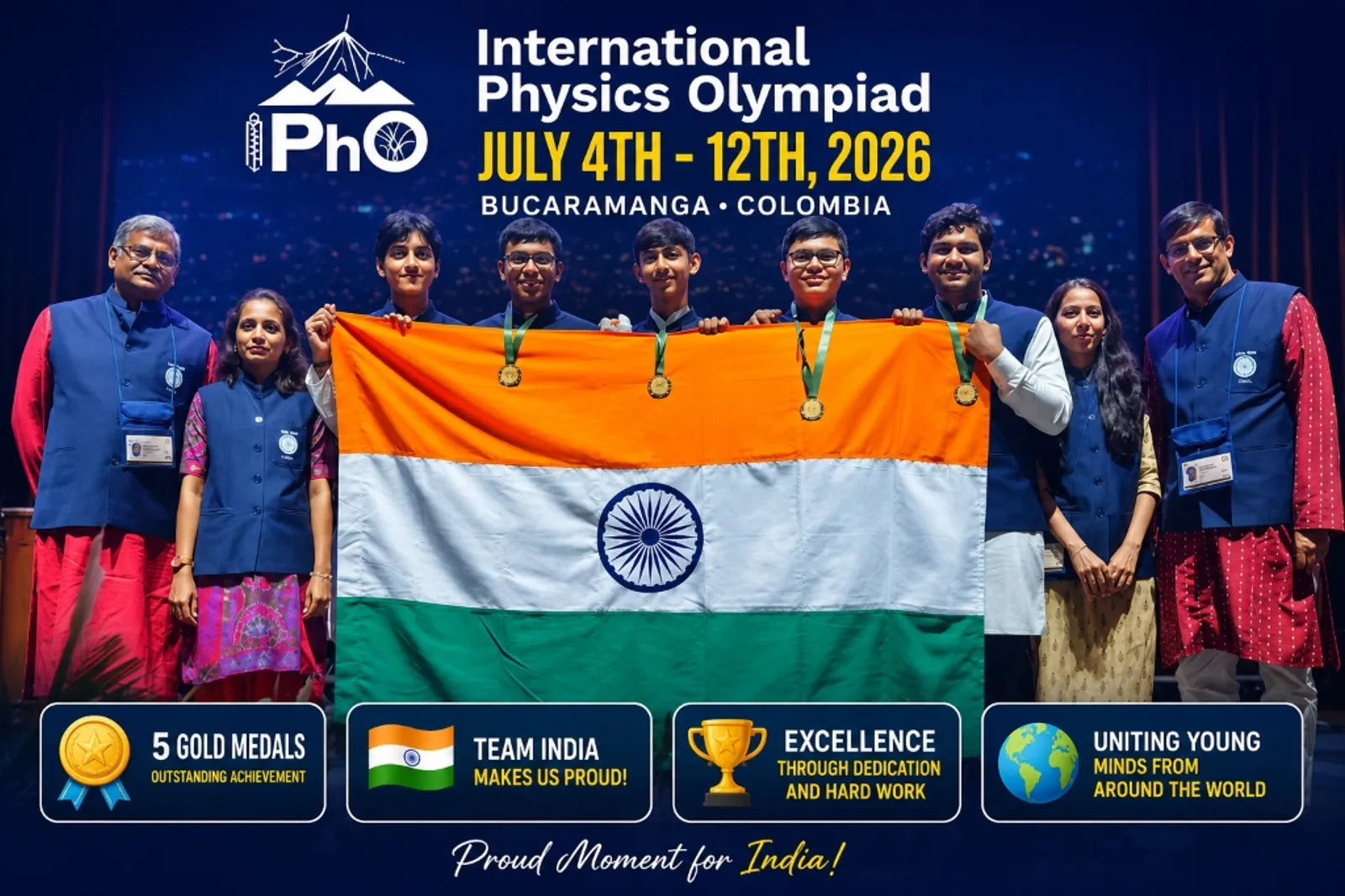 Indian Team Banner - Uniting Young Minds - International Physics Olympiad 2026 Details