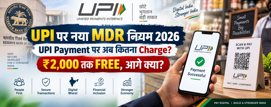 UPI MDR 2026 Rule 2000 Free Merchant Charge NPCI RBI Payment Banner MPPSC UPSC Notes