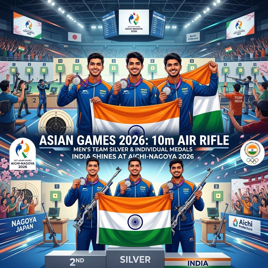एशियन गेम्स 2026: 10 मीटर एयर राइफल में भारत का शानदार प्रदर्शन - टीम सिल्वर और 2 व्यक्तिगत पदक