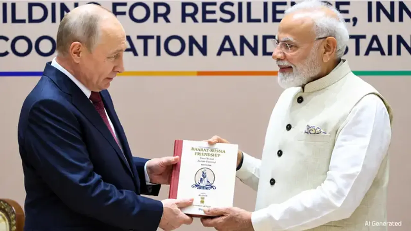 PM Narendra Modi gifting Thirukkural book to Russian President Vladimir Putin at 18th BRICS Summit 2026