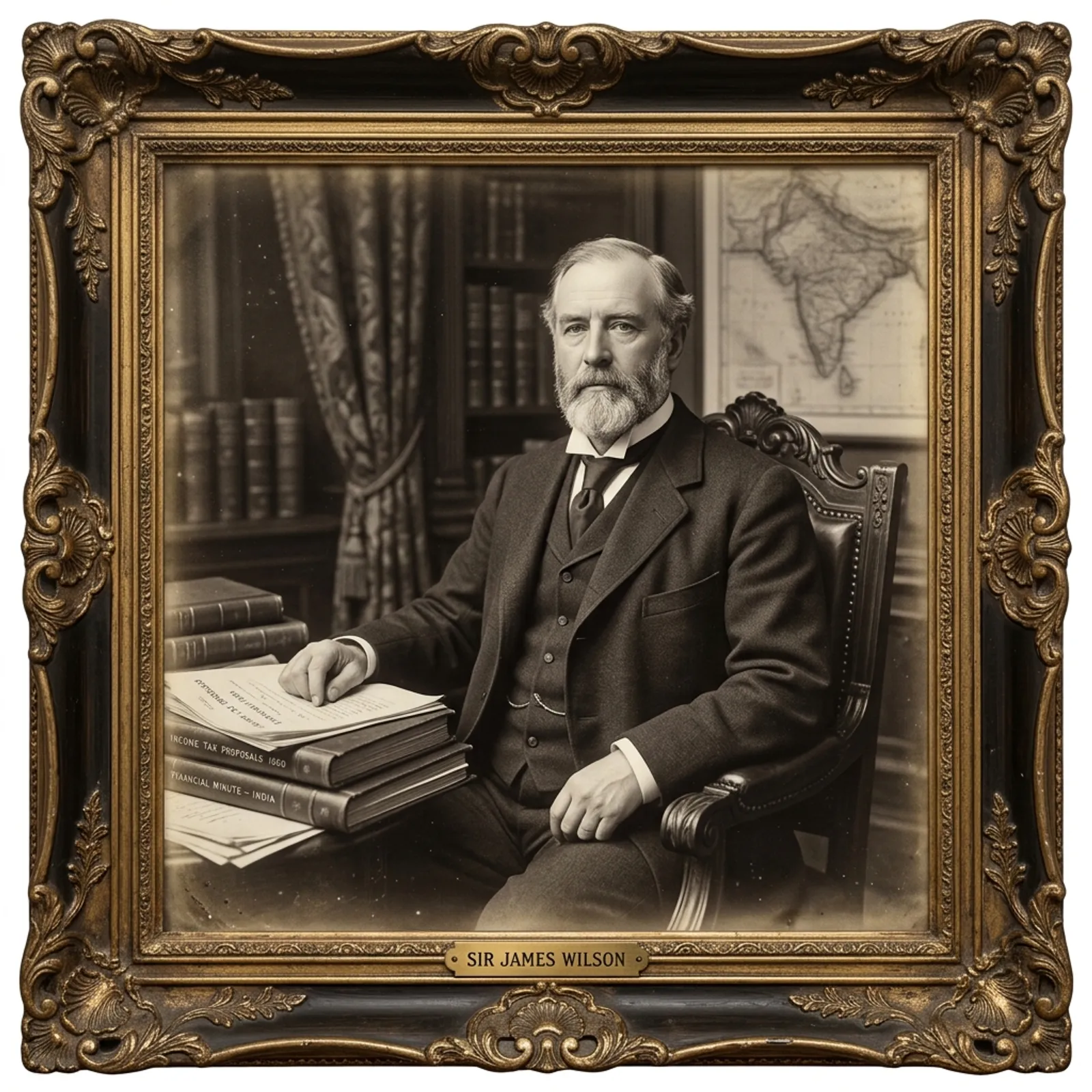 Portrait of Sir James Wilson who introduced Income Tax in India on 24 July 1860