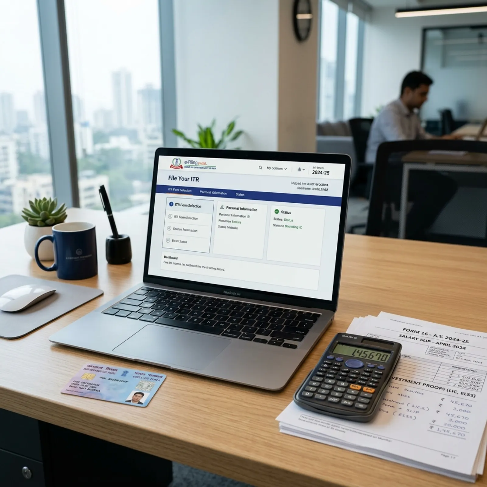 Digital tax administration income tax return e-filing portal interface and CPC processing