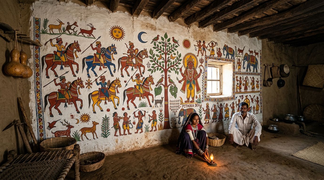 पिथोरा पेंटिंग जीआई टैग 2026: मध्य प्रदेश व गुजरात की भील-राठवा भित्ति चित्रकला | MPPSC Notes
