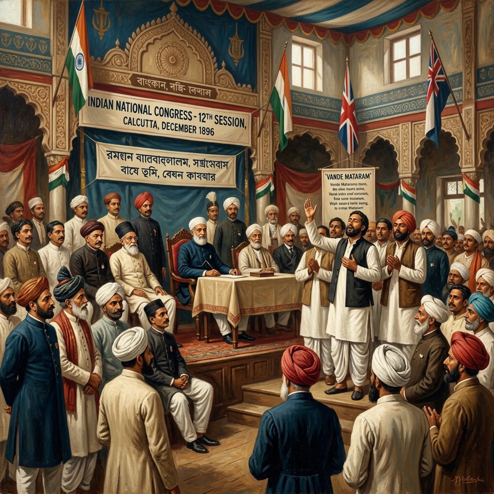 1896 INC Calcutta Session Rahmatullah Sayani Vande Mataram MPPSC UPSC Notes
