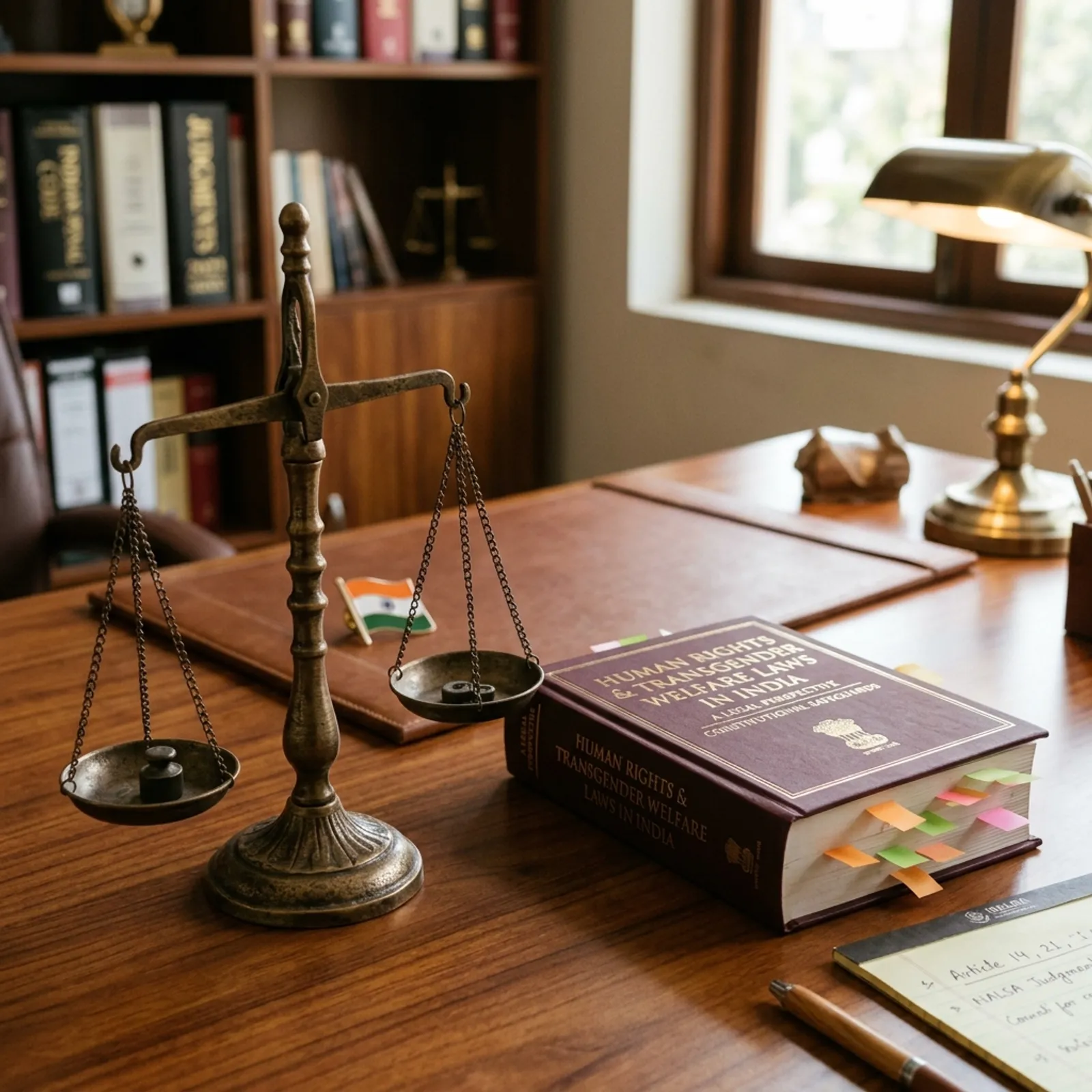Transgender Rights Protection Law Book and Scale of Justice MPPSC UPSC Notes