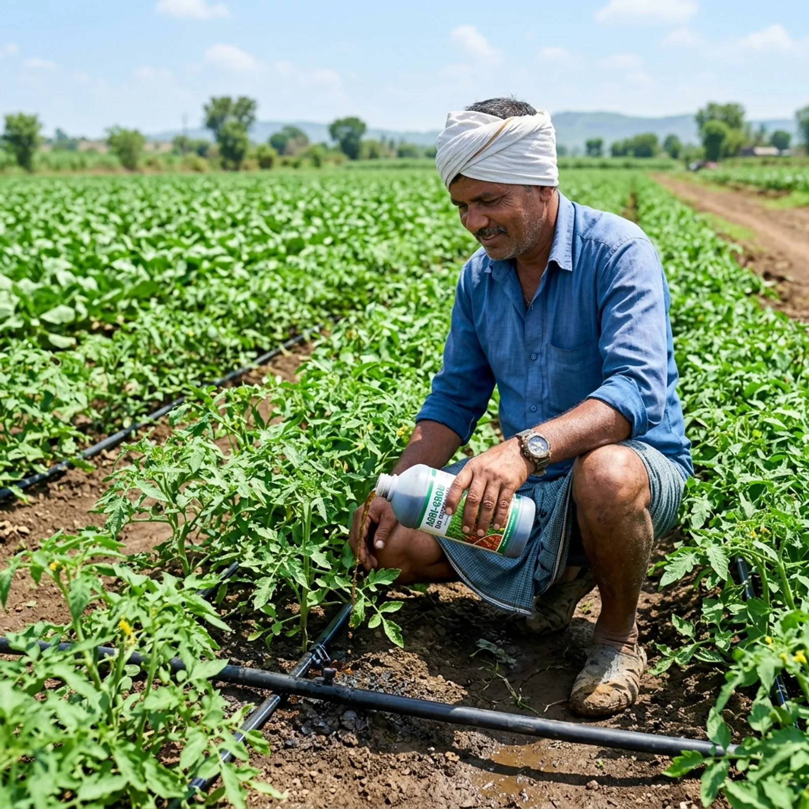 Liquid biofertilizers fertigation application via modern drip irrigation system