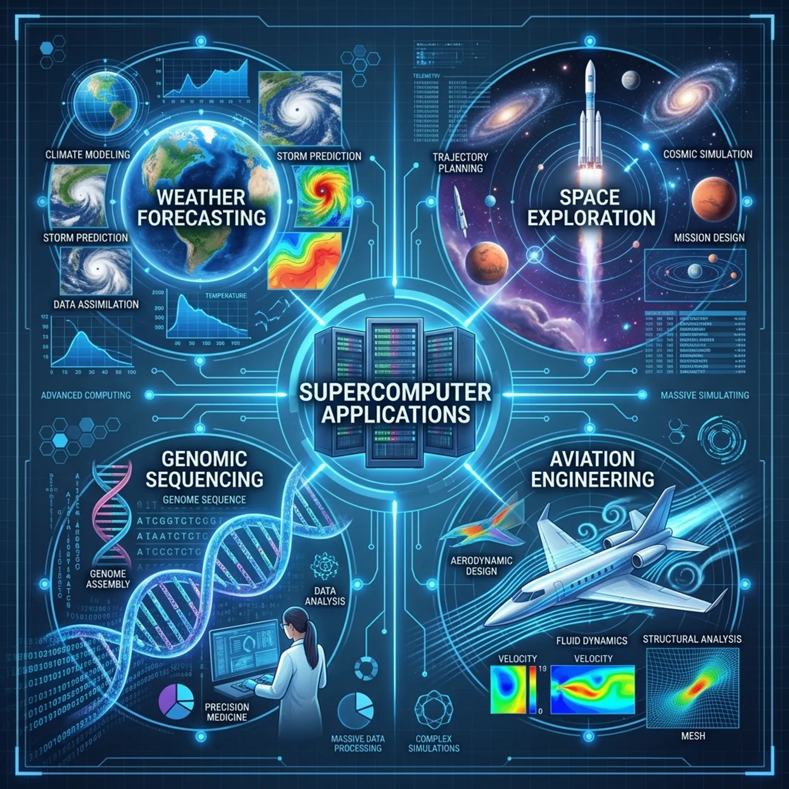 Supercomputer Applications Infographic