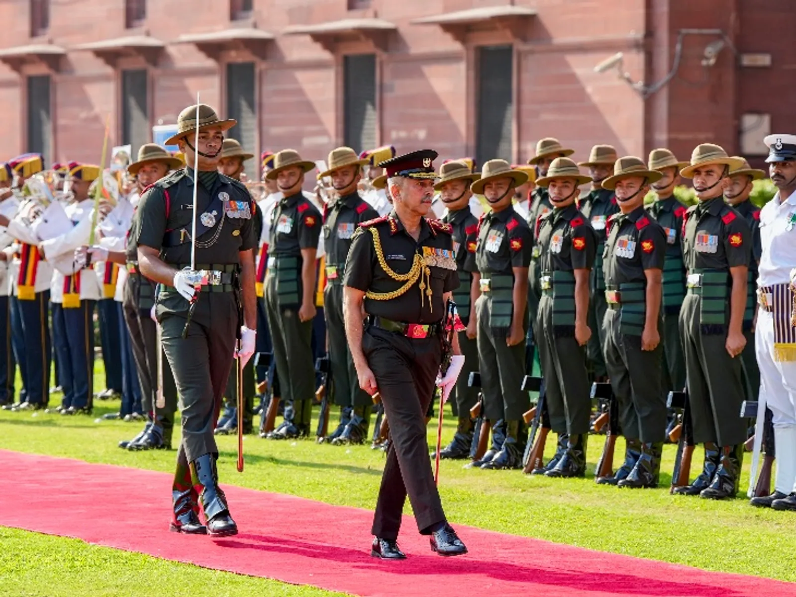 General N. S. Raja Subramani walking in parade