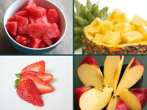 Some examples of the best puppy training treats using fruits, which need to be given in moderation to puppies