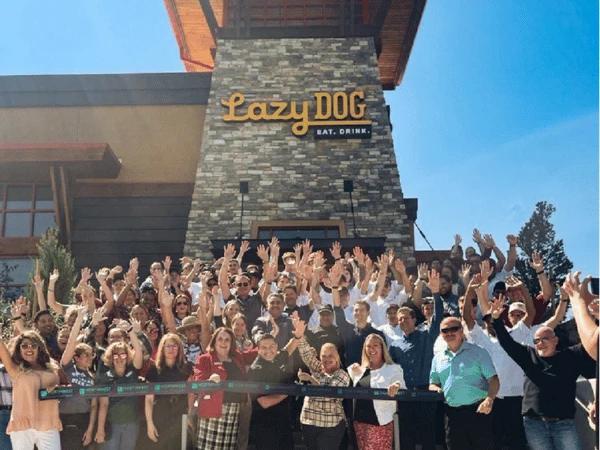 The grand opening of Lazy Dog Restaurant in Highlands Ranch, one of the best dog friendly restaurants in Highlands Ranch