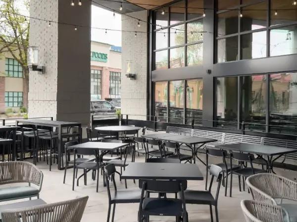 A photo of the dog-friendly patio of Hill’s Kitchen, a dog-friendly restaurant near Salt Lake City in Holladay