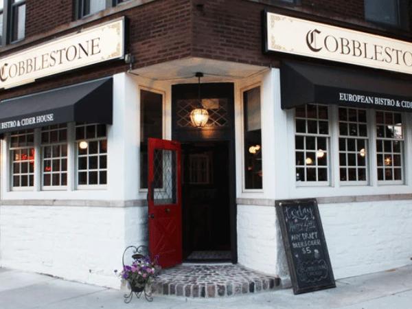 The outside of Cobblestone - Chicago, a dog-friendly restaurant with a dog-friendly 