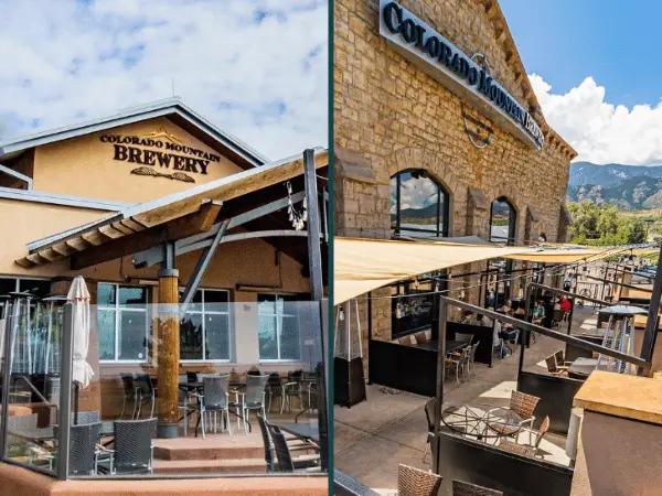 The outside of Colorado Mountain Brewery, a dog-friendly bar in Colorado Springs