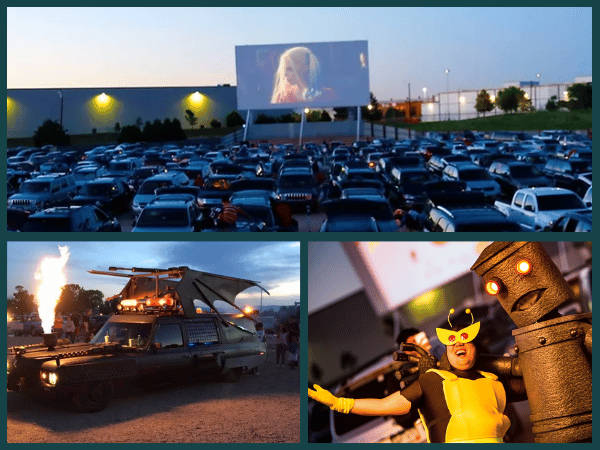 Snapshots of 88 Drive-In, a dog-friendly movie theatre where pet parents can catch a drive-in movie with their pup, a must-try dog-friendly activity in Denver, Colorado