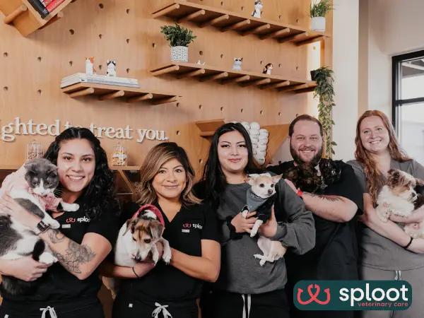 A photo of friendly, experienced veterinarians at Sploot Veterinary Care, one of the best nearby Salt Lake City Vet Clinics that offers a pet care membership