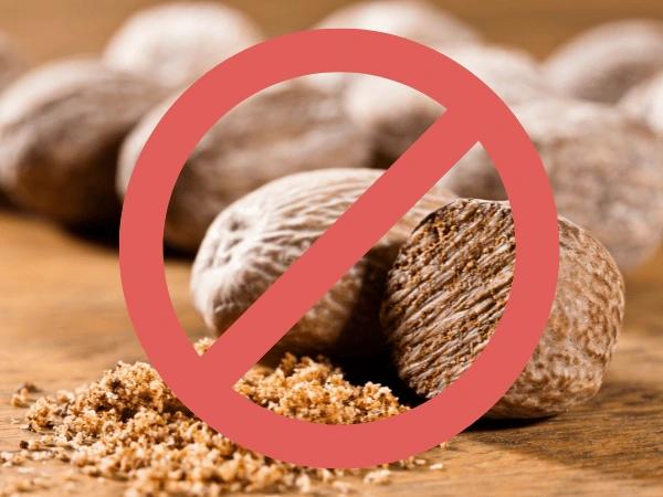 Close-up of nutmeg and nutmeg powder, food that is not considered safe for dogs