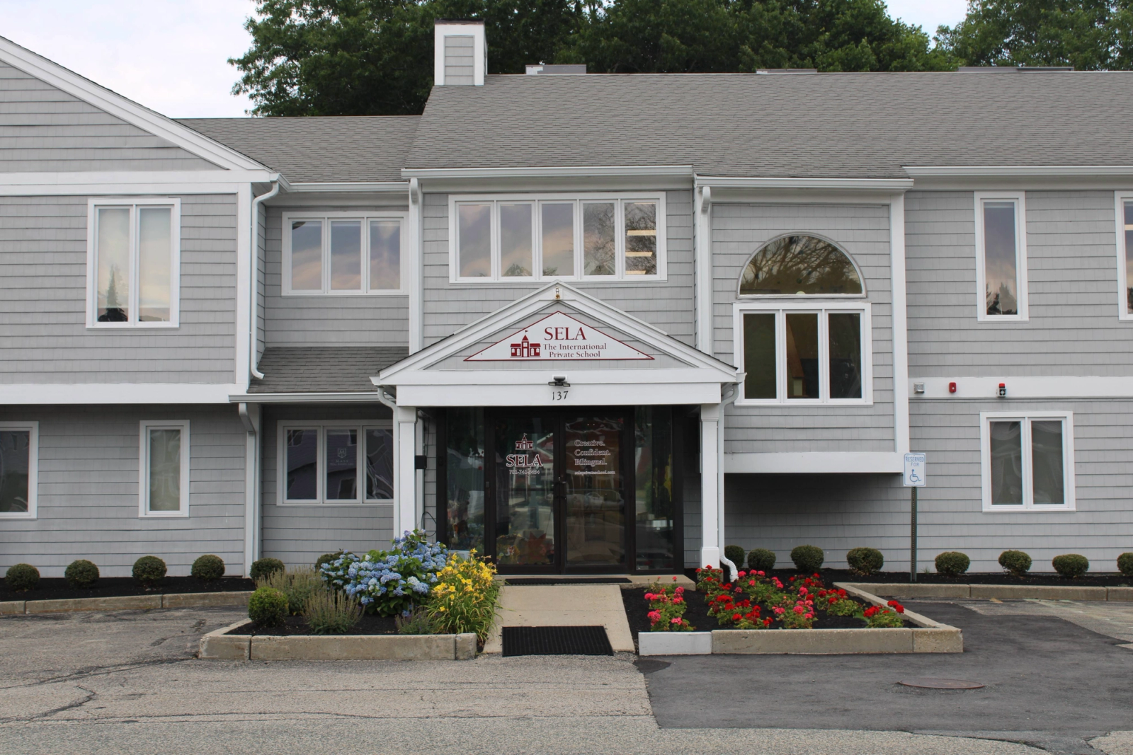 Exterior of SELA's Norwell campus building.