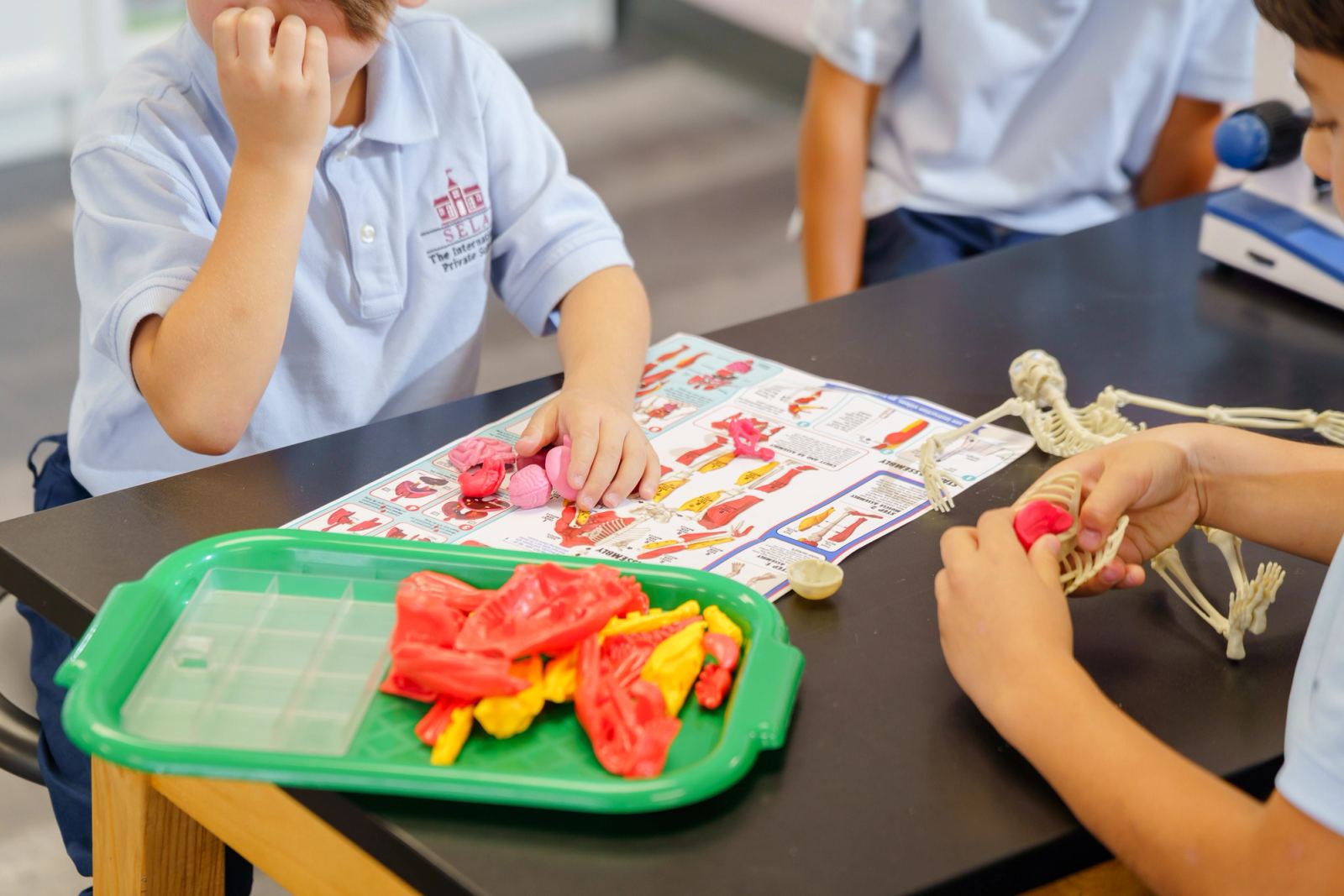 SELA students conducting a hands-on science experiment