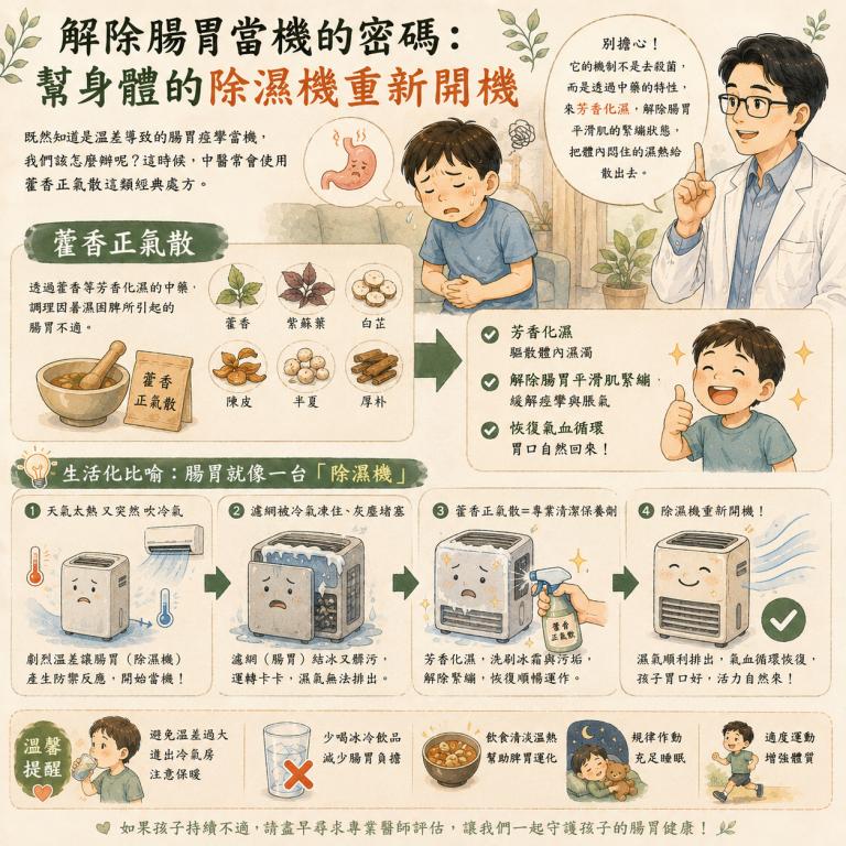 中醫提供兒童夏季腸胃保健與陰暑衛教