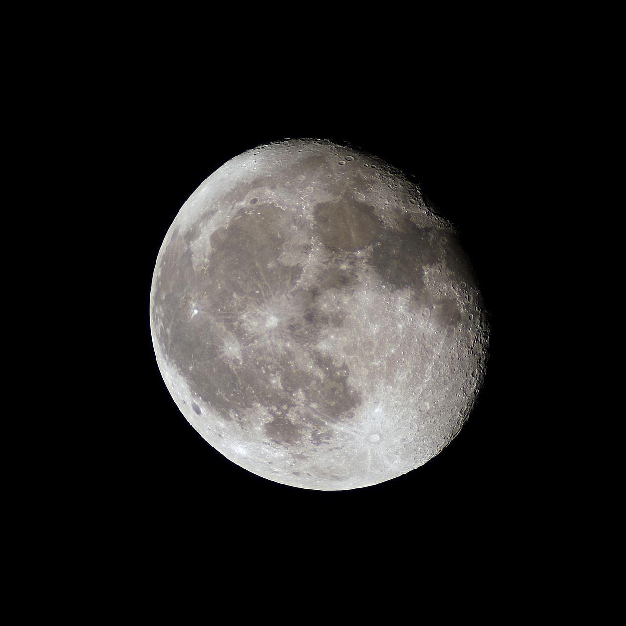 Craters on the surface of the moon