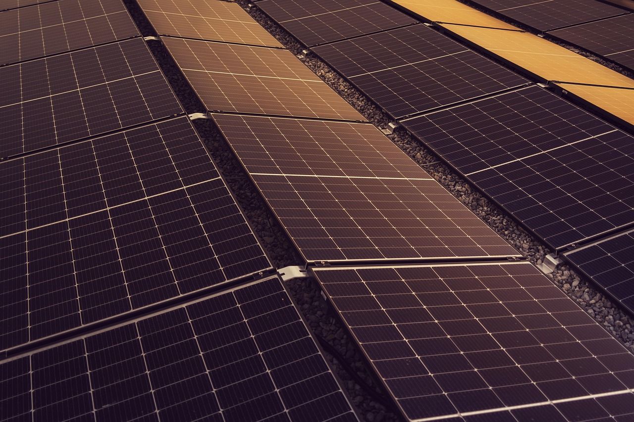 Solar panels generating power