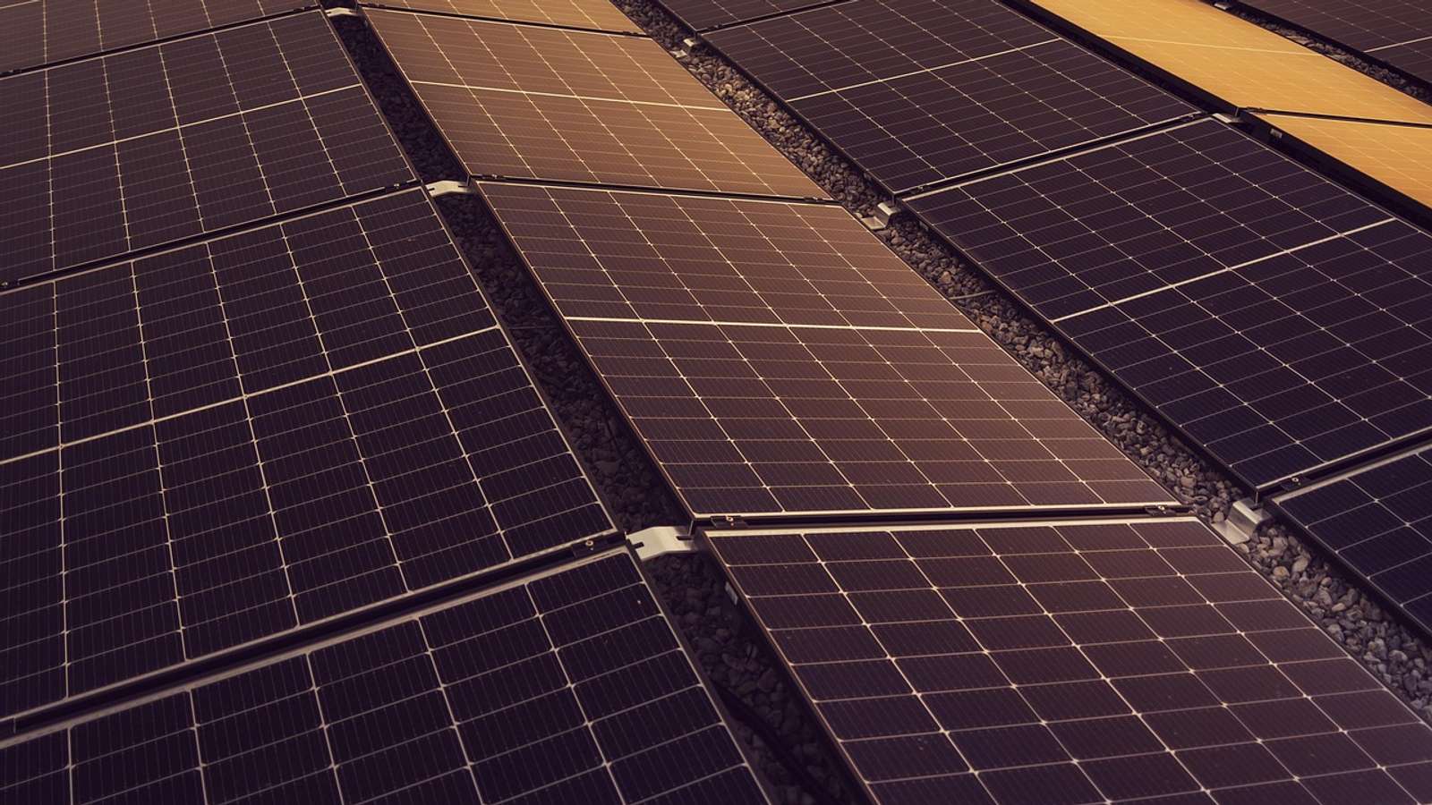 Solar panels generating power