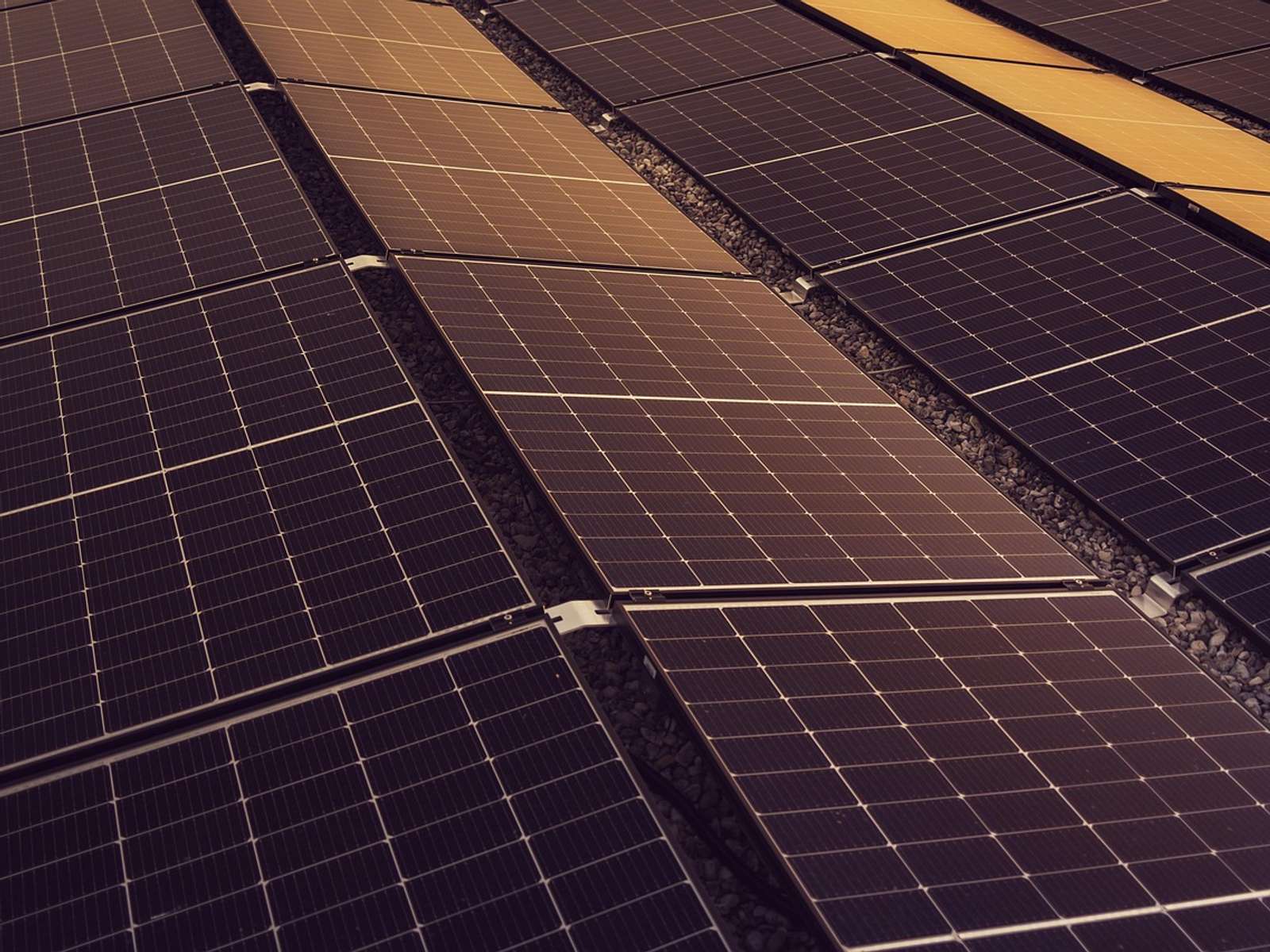 Solar panels generating power