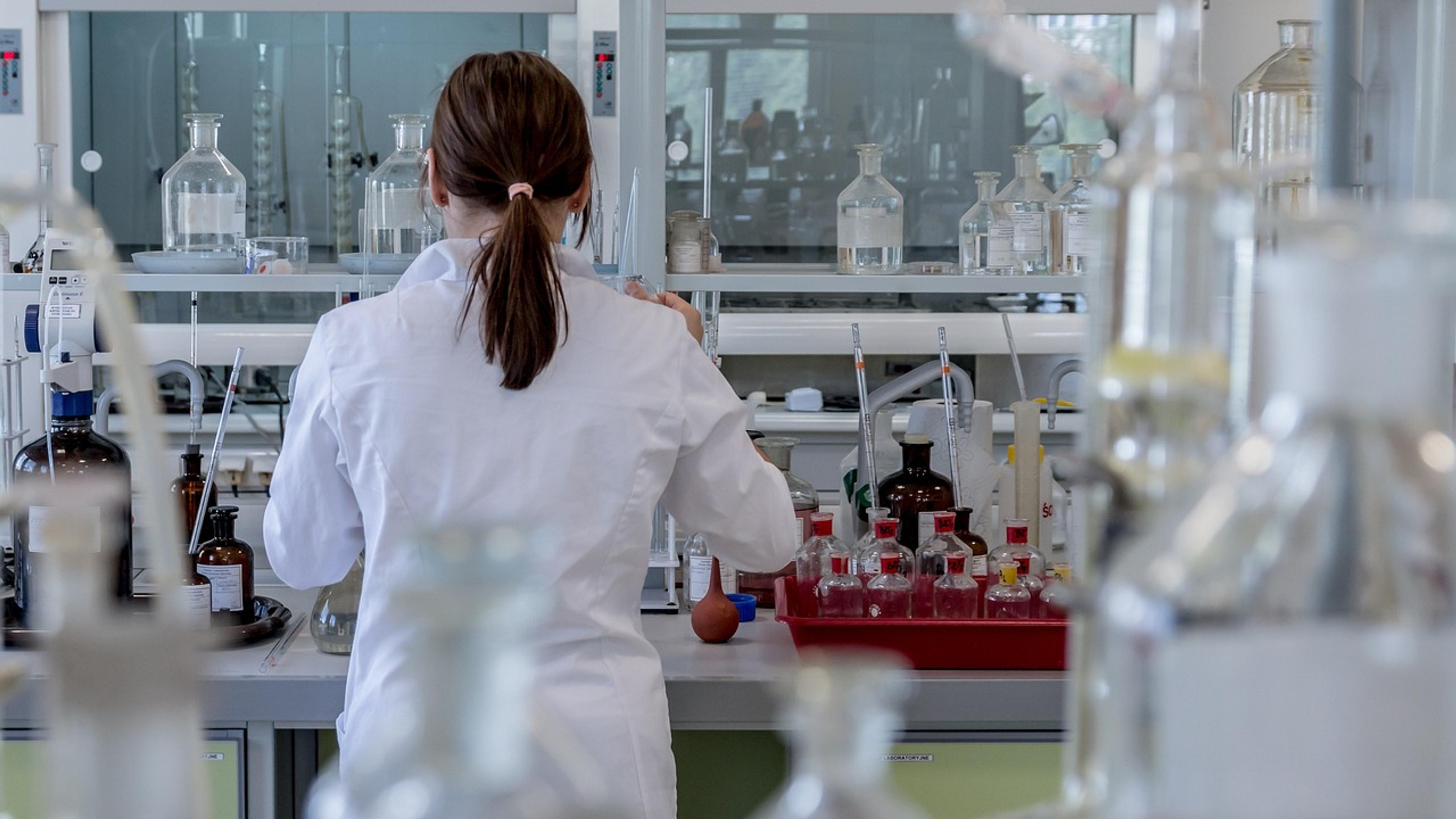 Laboratory test tubes in a diagnostics lab