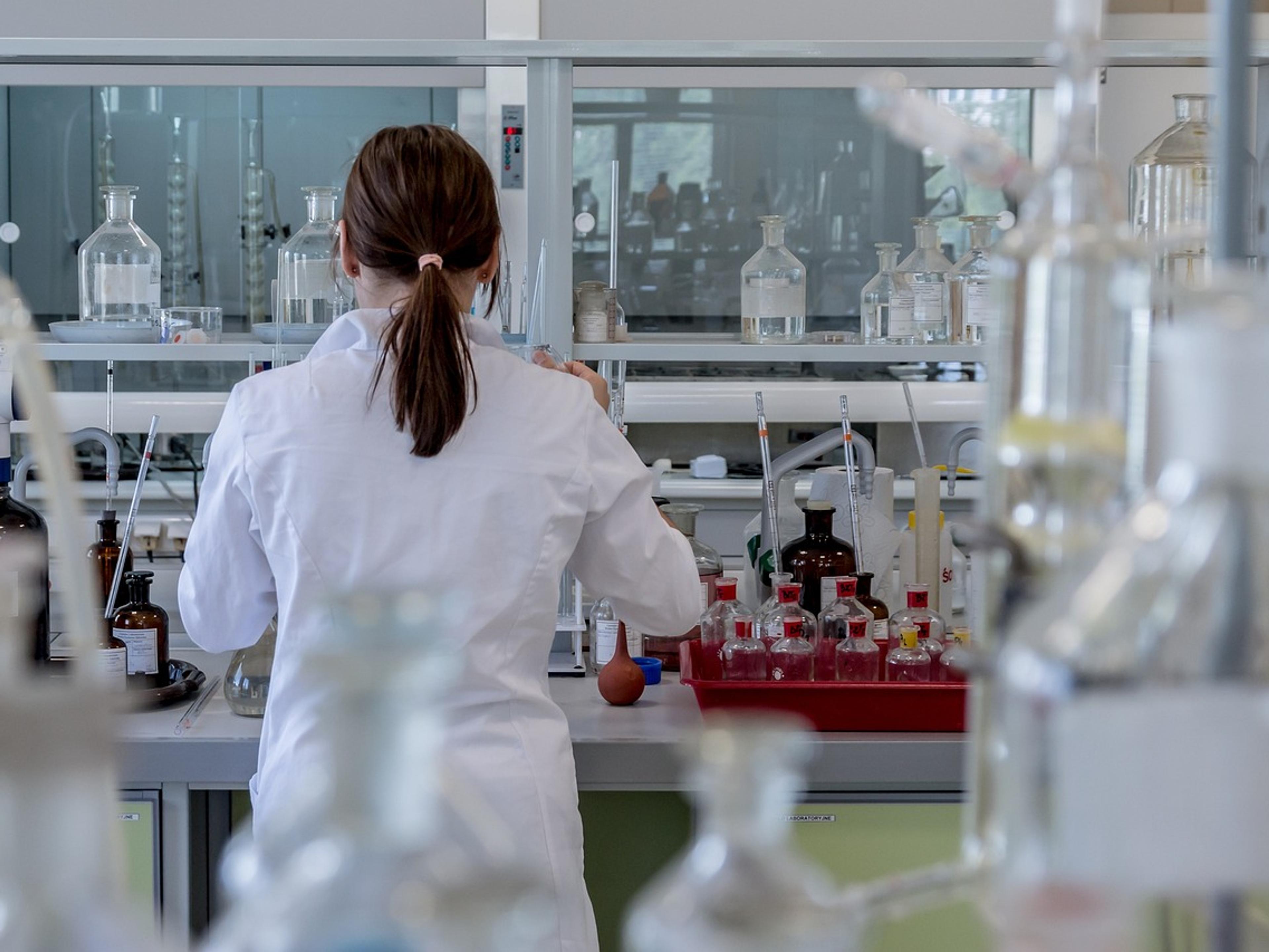 Laboratory test tubes in a diagnostics lab
