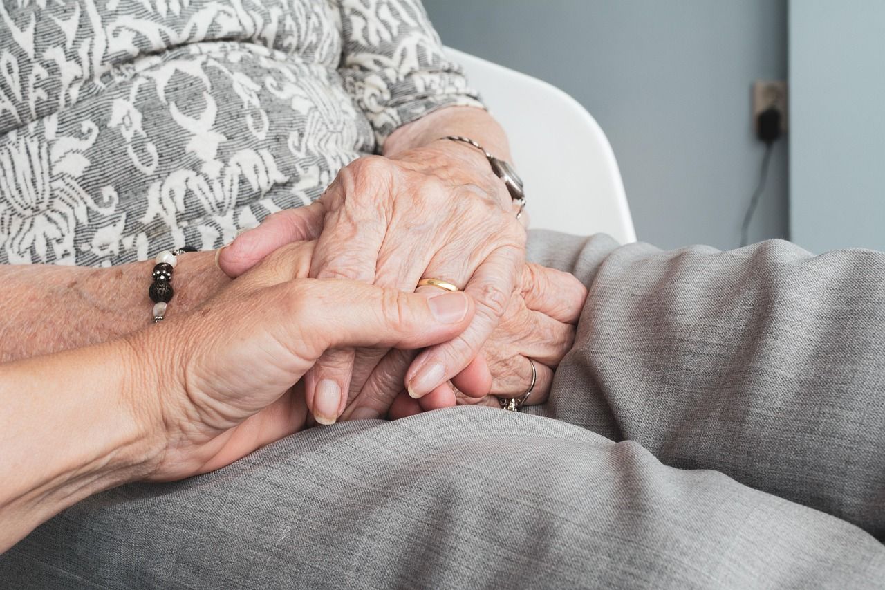 The hands of an older person