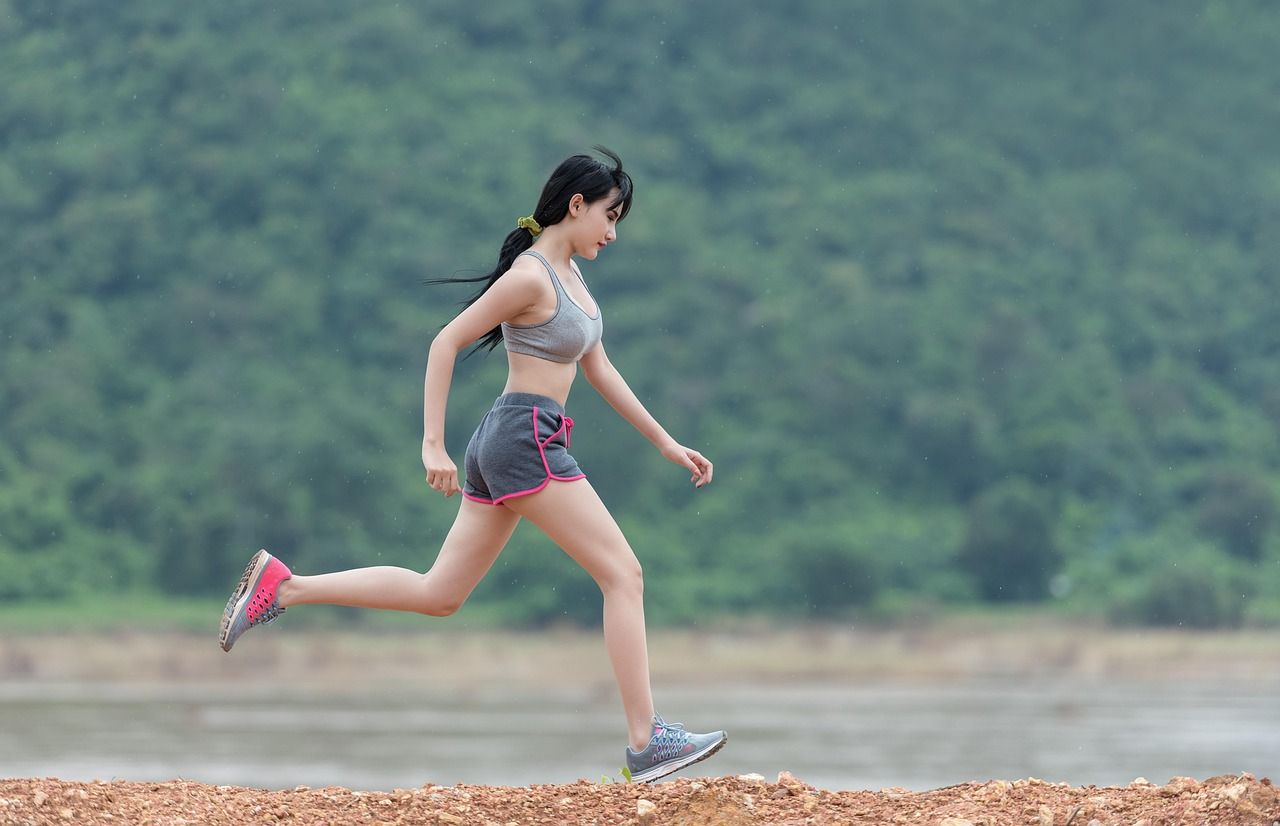 Woman jogging outdoors