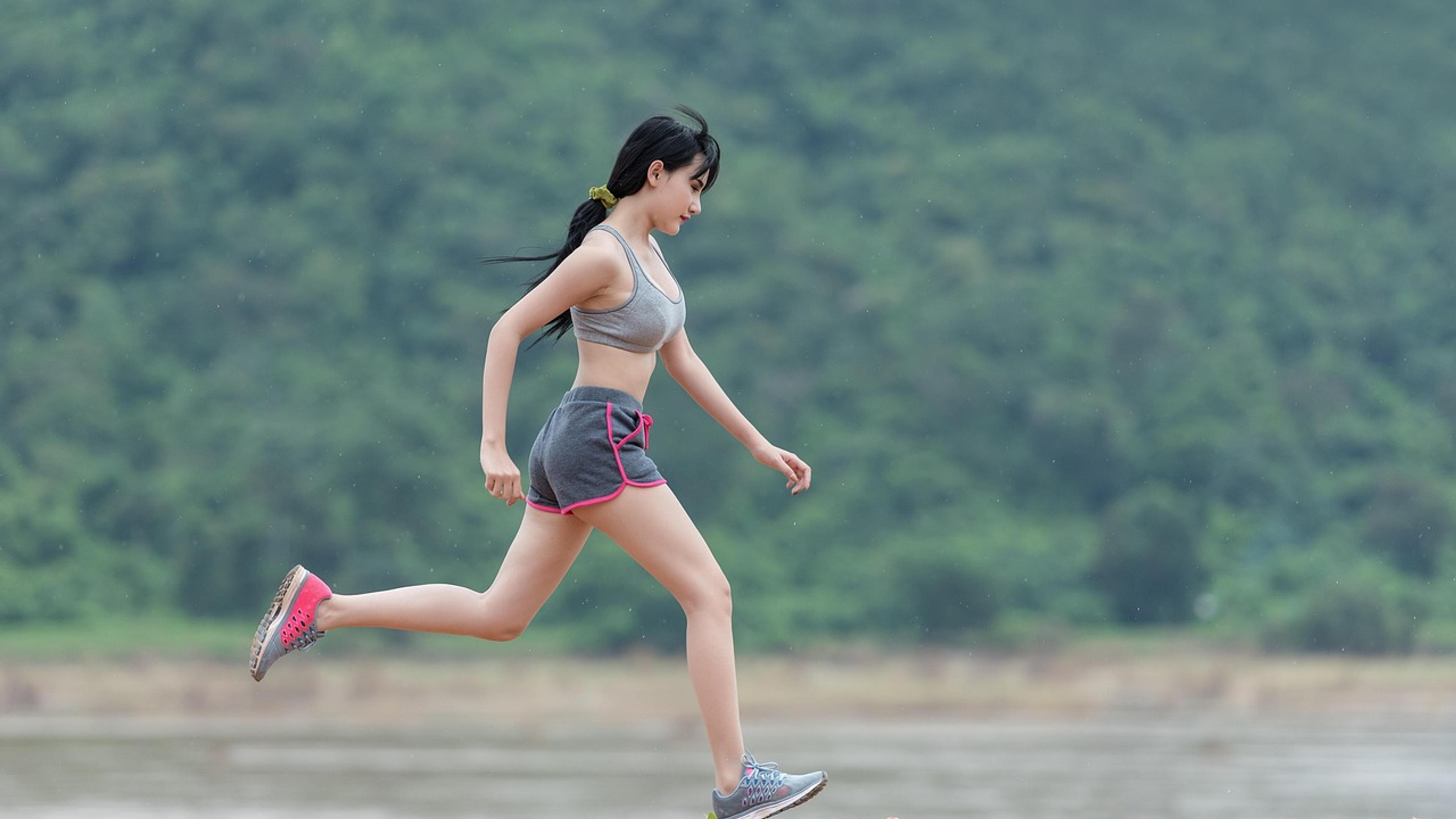Woman jogging outdoors