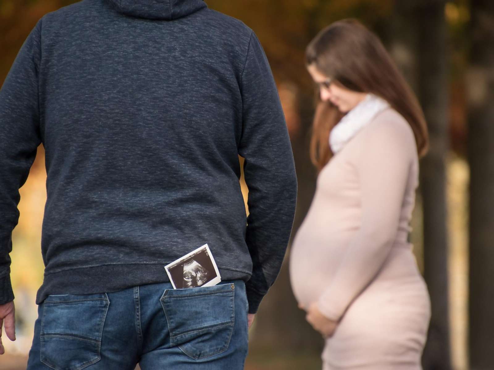 A printed pregnancy ultrasound image
