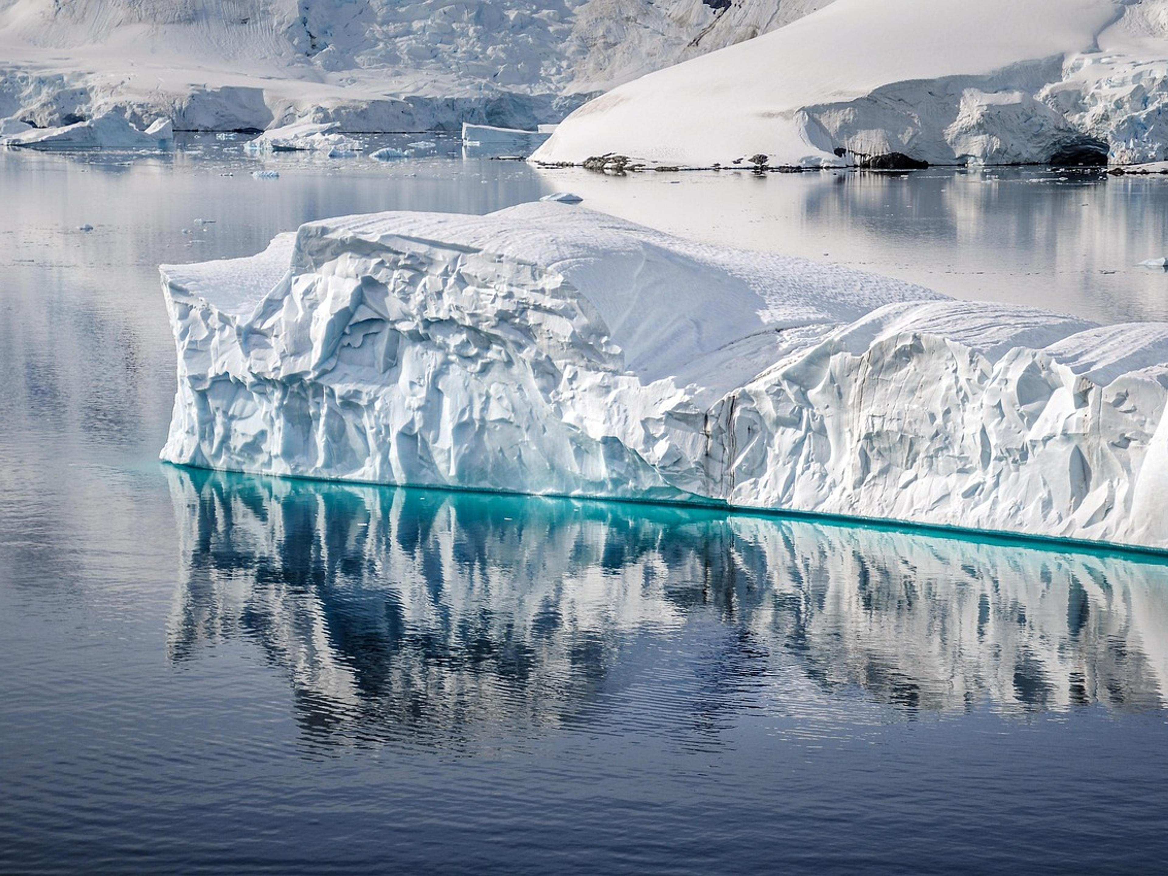 Iceberg floating in the cold waters off Antarctica