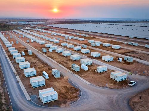 Large solar energy facility with battery storage at the Kamoa-Kakula copper mining complex in the Democratic Republic of the Congo