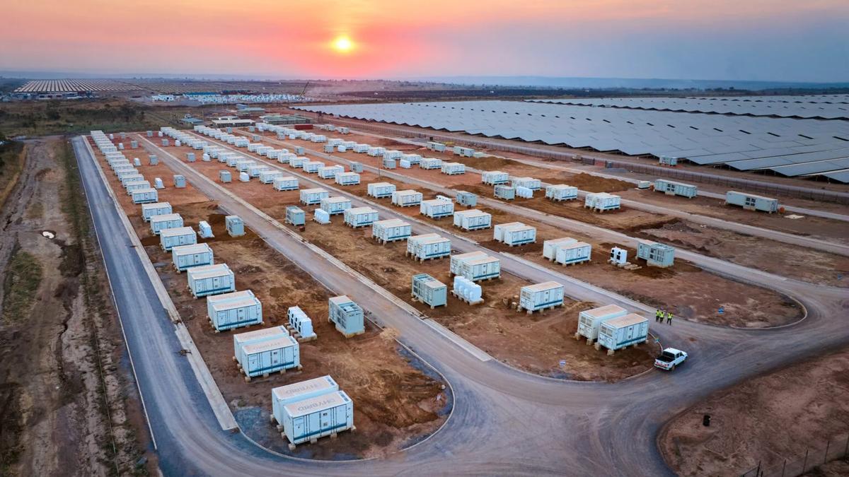 Large solar energy facility with battery storage at the Kamoa-Kakula copper mining complex in the Democratic Republic of the Congo