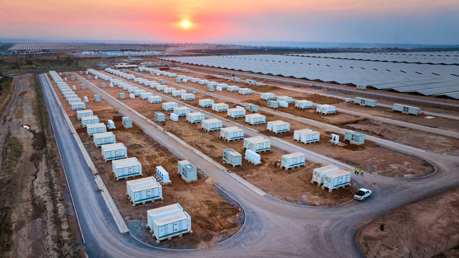 Large solar energy facility with battery storage at the Kamoa-Kakula copper mining complex in the Democratic Republic of the Congo