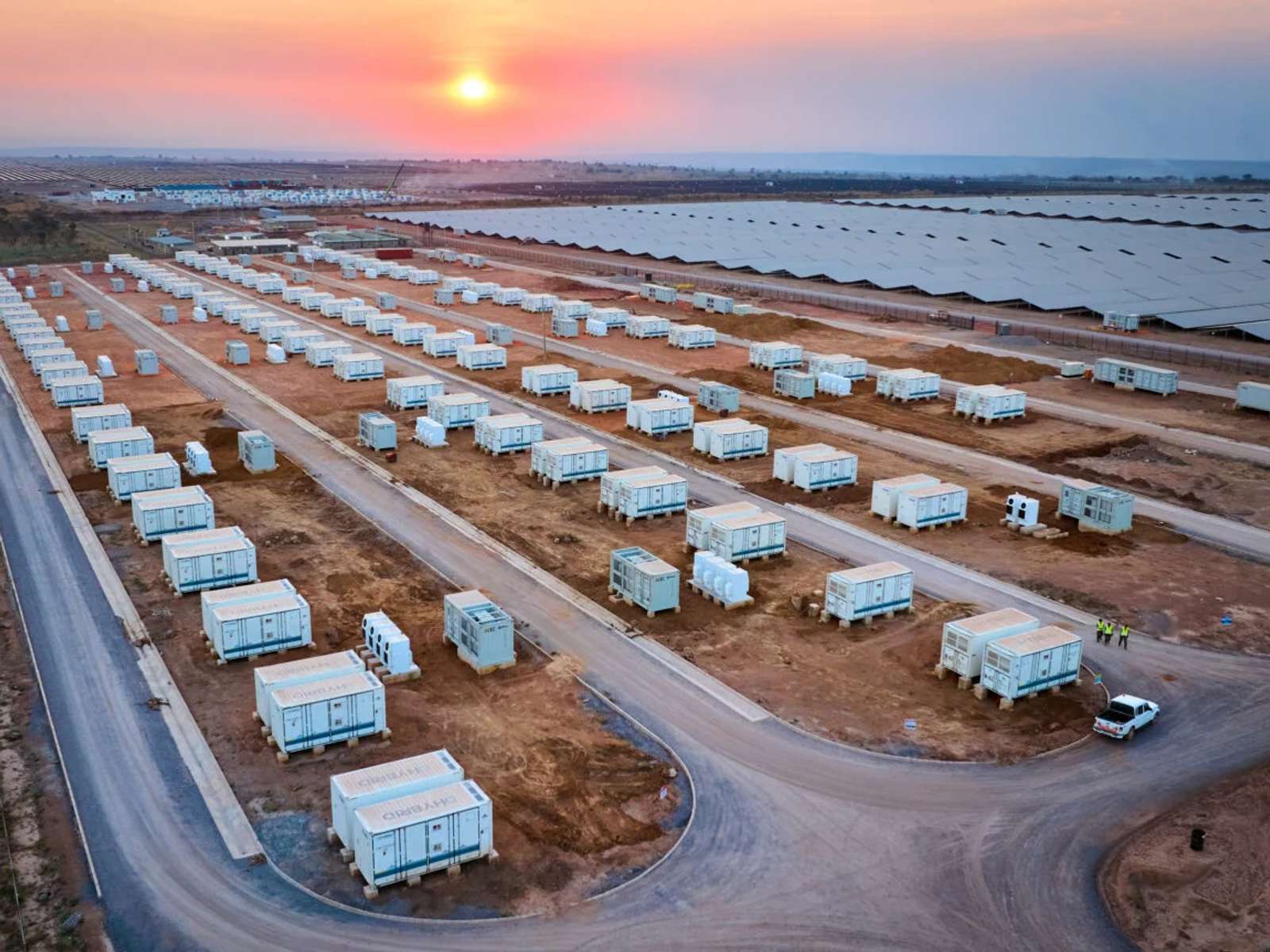 Large solar energy facility with battery storage at the Kamoa-Kakula copper mining complex in the Democratic Republic of the Congo