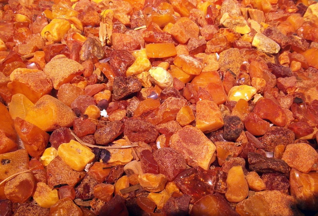 A piece of raw amber