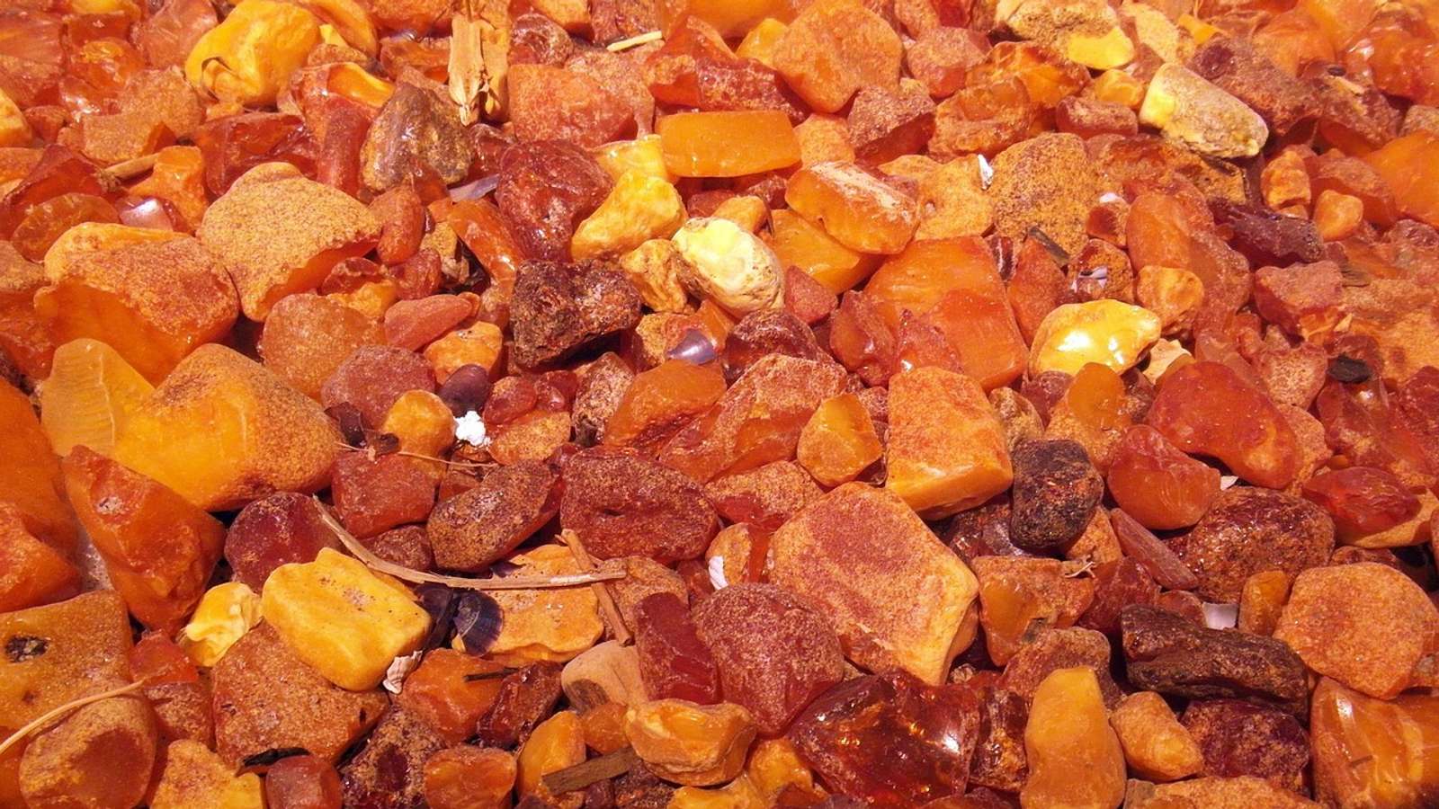 A piece of raw amber