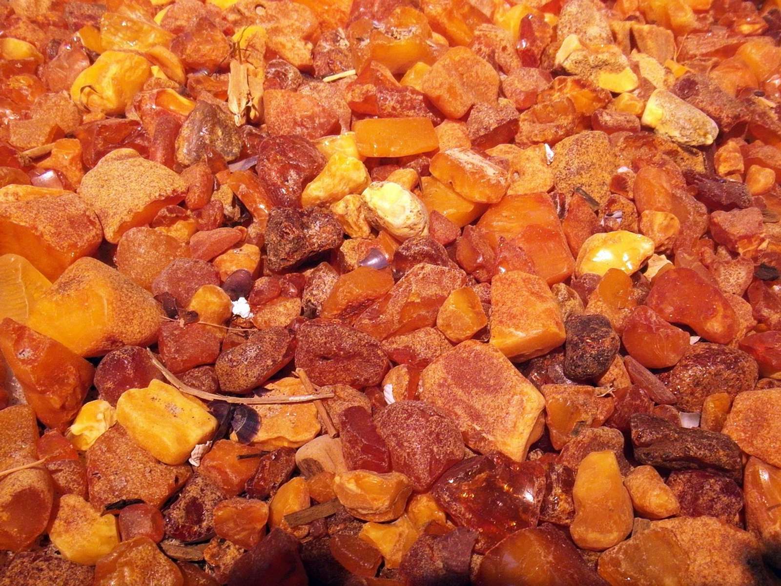 A piece of raw amber