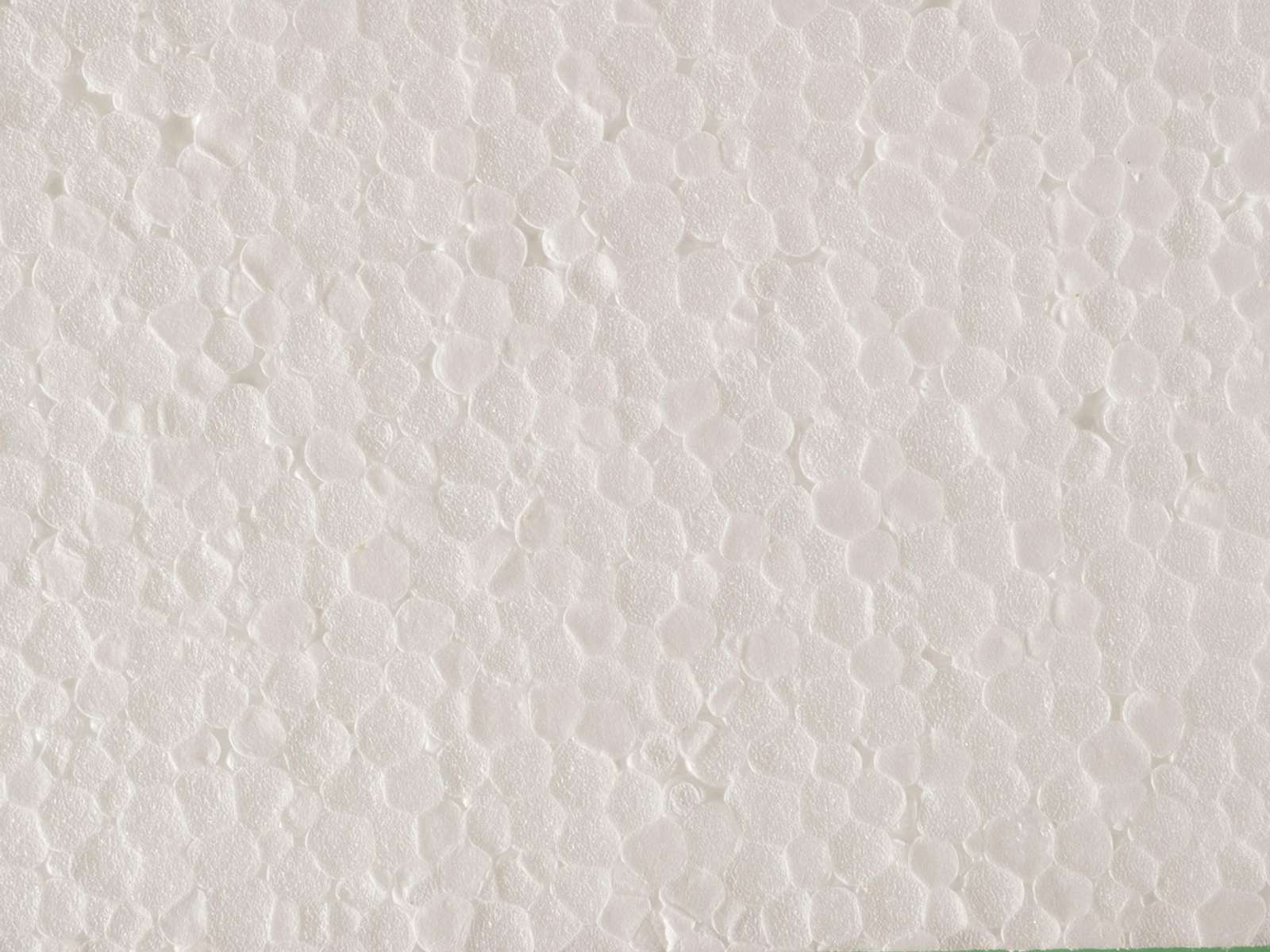 Close-up texture of white polystyrene foam