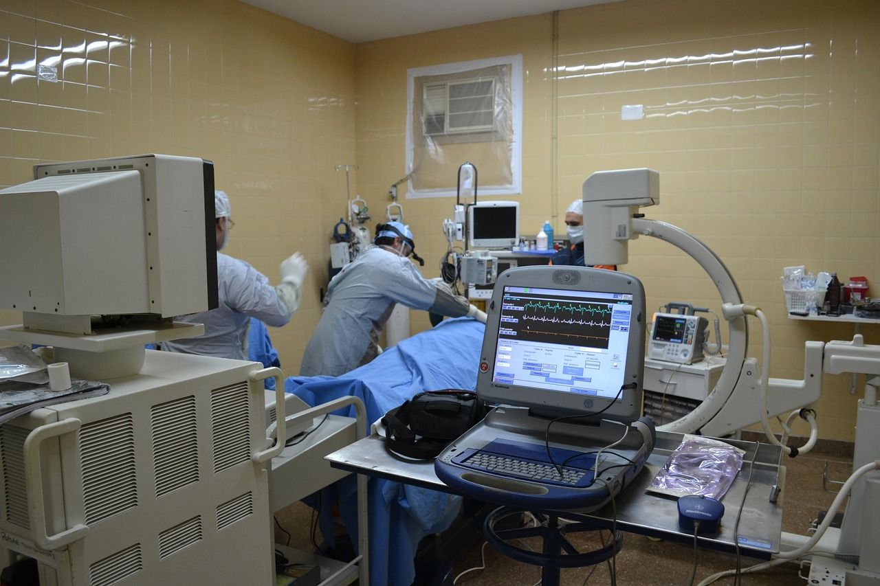 Surgeons at work in an operating room