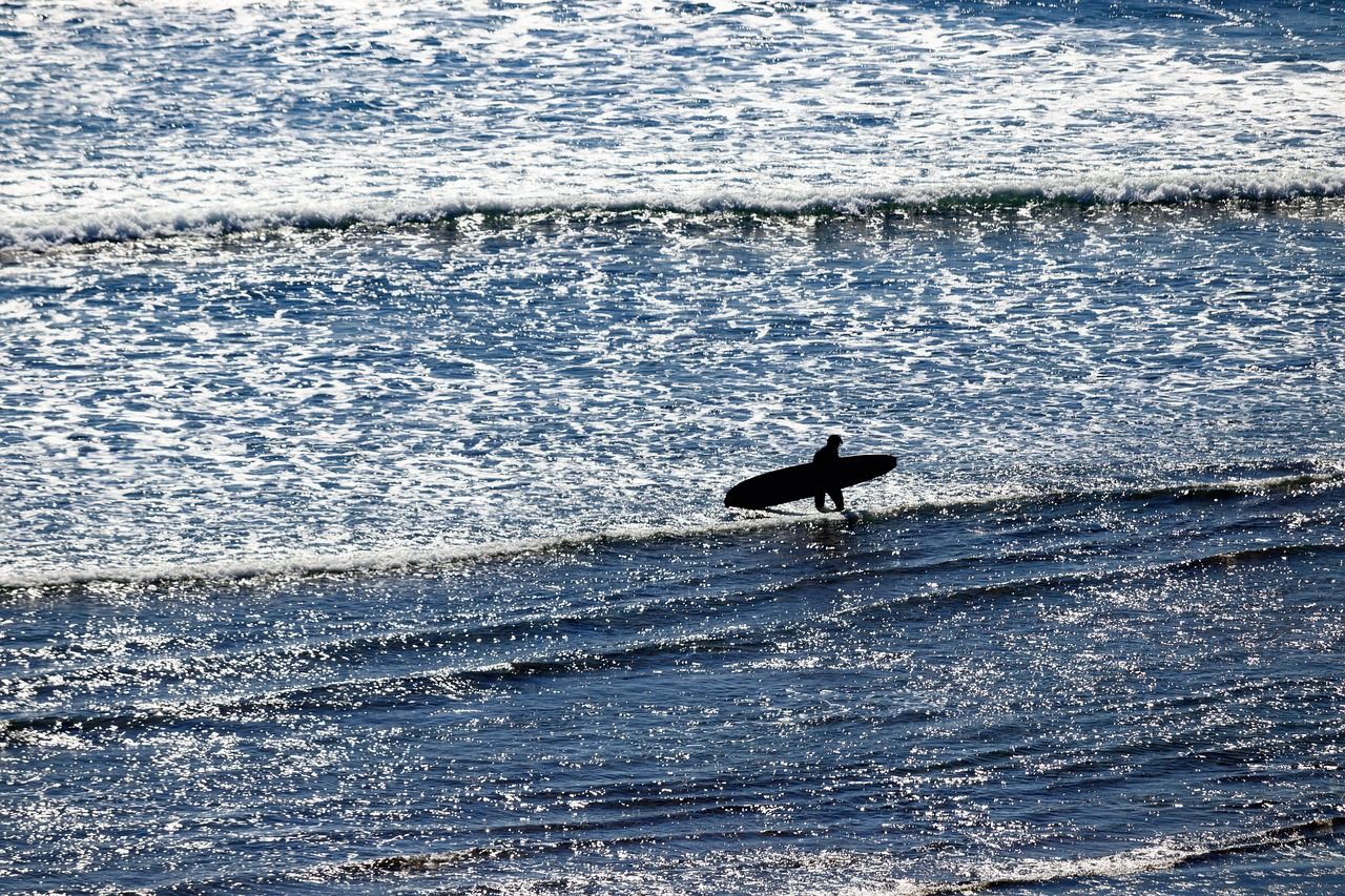 Waves rolling onto the coast at San Onofre in Southern California