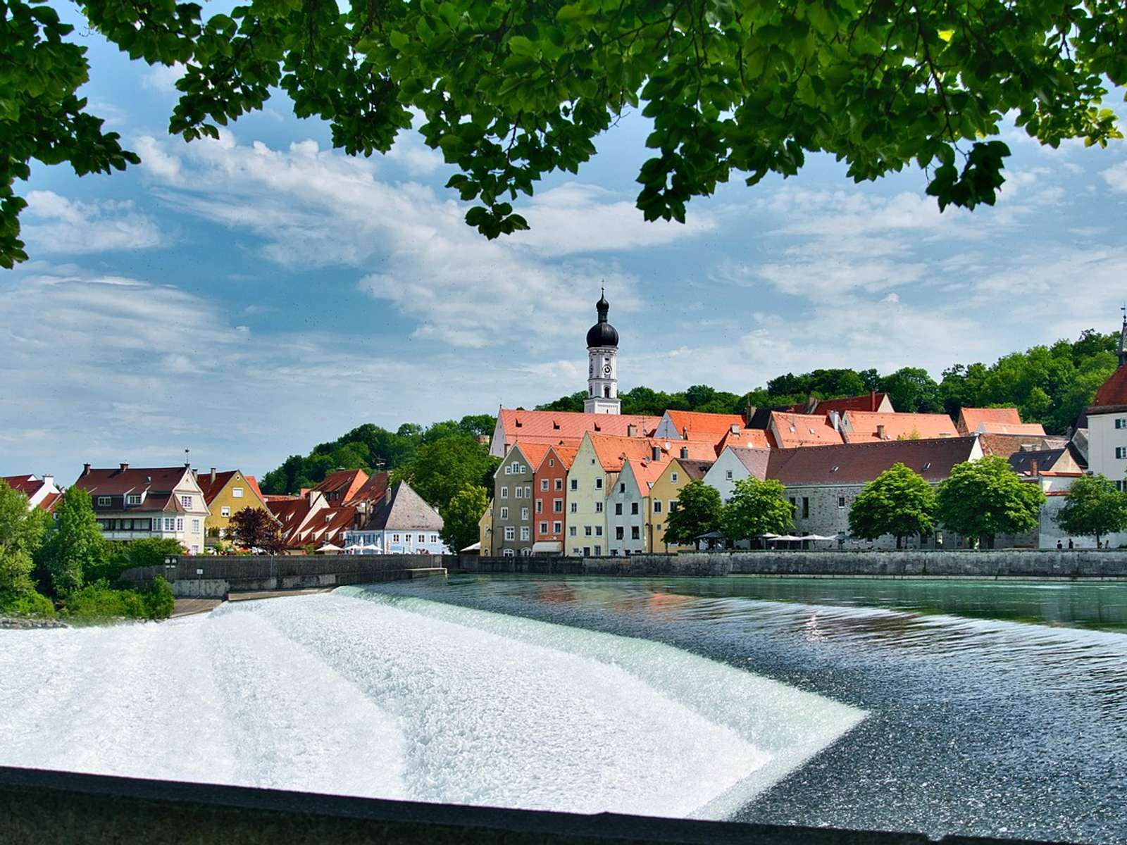 A small weir across a river