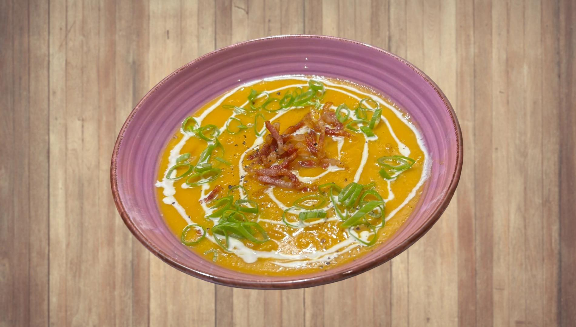 Kürbissuppe mit Guanciale & Orange